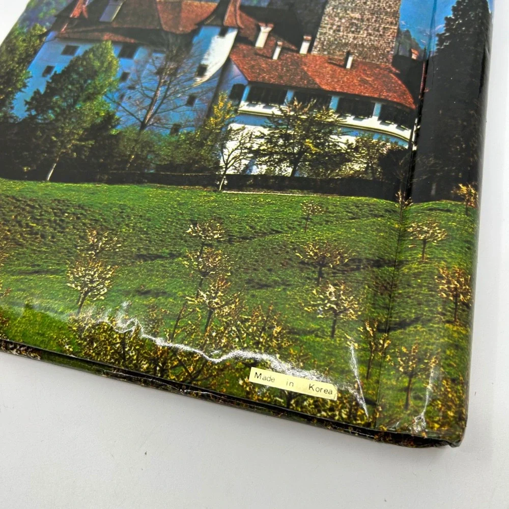 Vintage Castle Paper Photo Album 70s Switzerland Spiez Castle Keepsake Gifting
